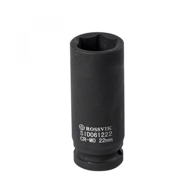Головка торцевая ударная, глубокая ROSSVIK, 1/2", 22мм SID061222
