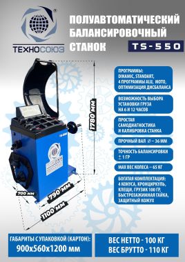 Комплект TS-21 Станок шиномонтажный 11-20"+ TS-550 Балансировочный стенд для легковых авто #9