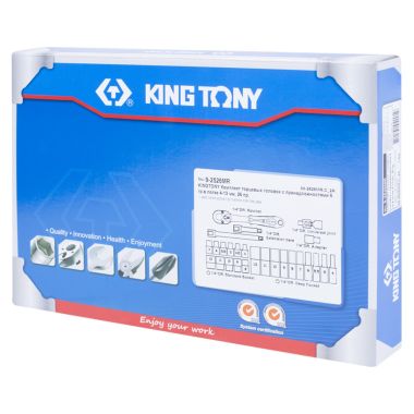 НАБОР ТОРЦЕВЫХ ГОЛОВОК 1/4" С ПРИНАДЛЕЖНОСТЯМИ, ЛОЖЕМЕНТ, 26 ПРЕДМЕТОВ KING TONY 9-2526MR #2