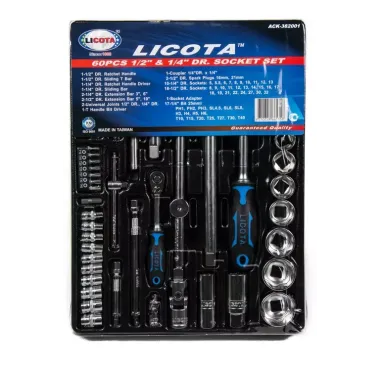 Набор торцевых головок 1/4" и 1/2" 60 пр. в ложементе Licota ACK-382001 #4