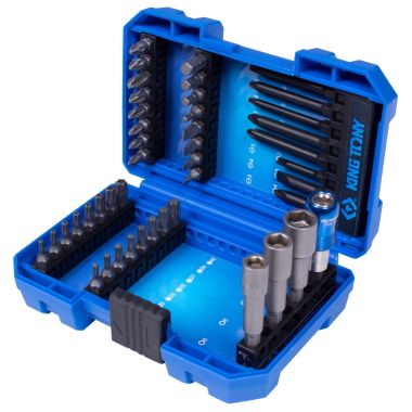 НАБОР ВСТАВОК (БИТ) 1/4", PH, PZ, HEX, TORX, SLOTTED, 44 ПРЕДМЕТА KING TONY 1044MR
