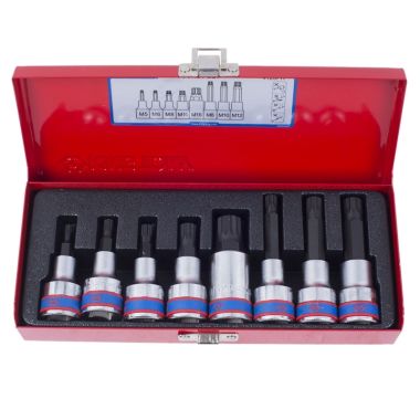 Набор торцевых насадок 1/2", SPLINE, M5-M16, 8 предметов KING TONY 4128PR