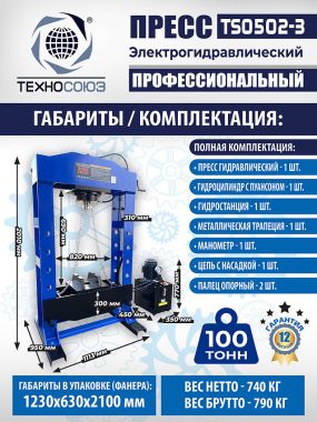 Пресс гидравлический 100 тонн с электроприводом, TS0502-3 #21