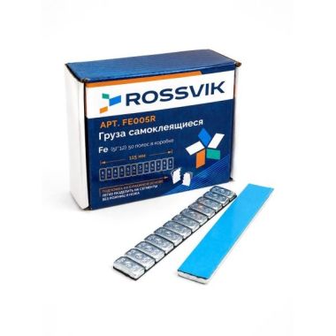 Груза клеевые (Fe) для легковых колес ROSSVIK FE005R, 12*5 г, 115 мм, на бумажной основе (50шт./кор.) #7