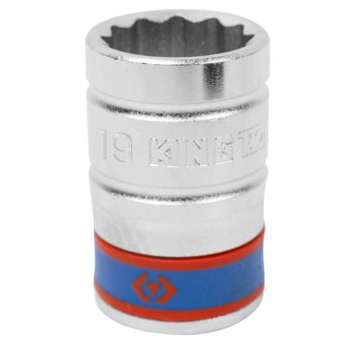 ГОЛОВКА ТОРЦЕВАЯ СТАНДАРТНАЯ ДВЕНАДЦАТИГРАННАЯ 1/2", 19 ММ KING TONY 433019M